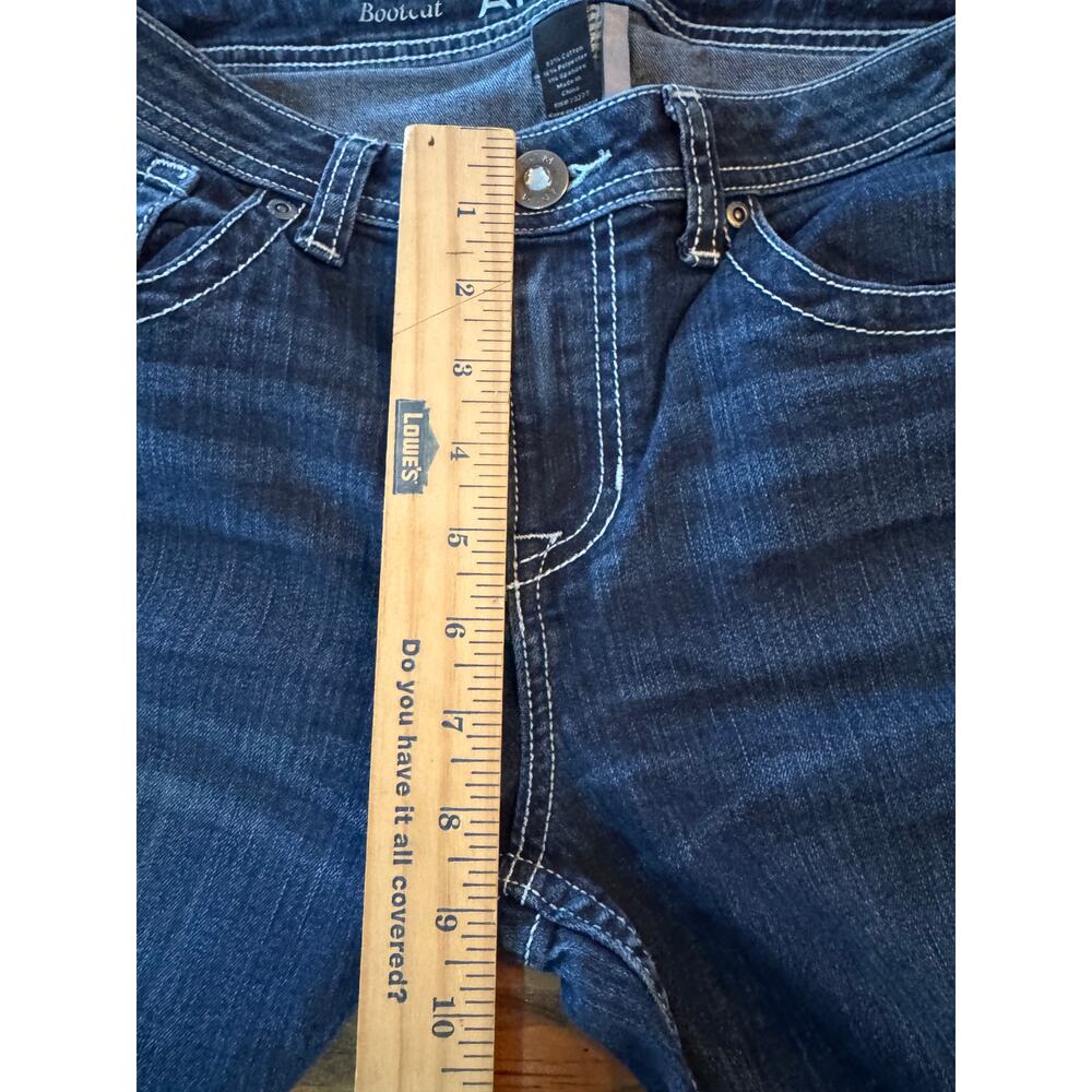 APT. 9 Bootcut Jeans Women's Size 8 Blue Mid Rise Dark Wash 5-Pocket Button Back - Picture 7 of 10